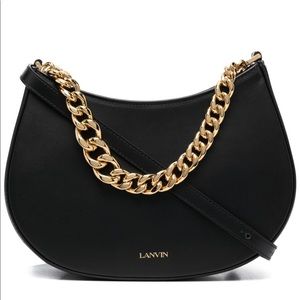 Lanvin Small bag + dustbag. Black leather. Gold hardware. Preloved.